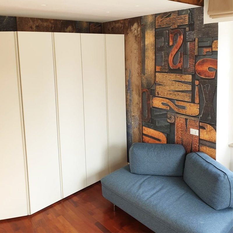 Interior design project for two bedrooms with minimal and industrial style