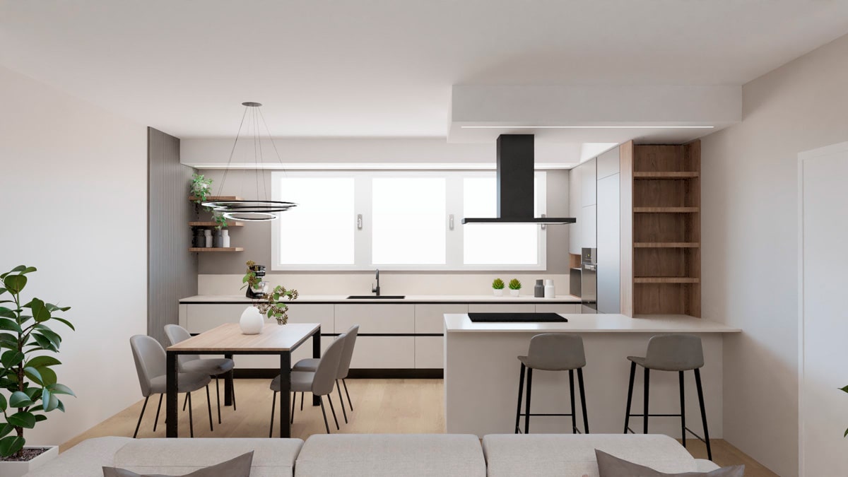 Space Cucina E Salone Unico Ambiente Ambiente Unico Sala Cucina