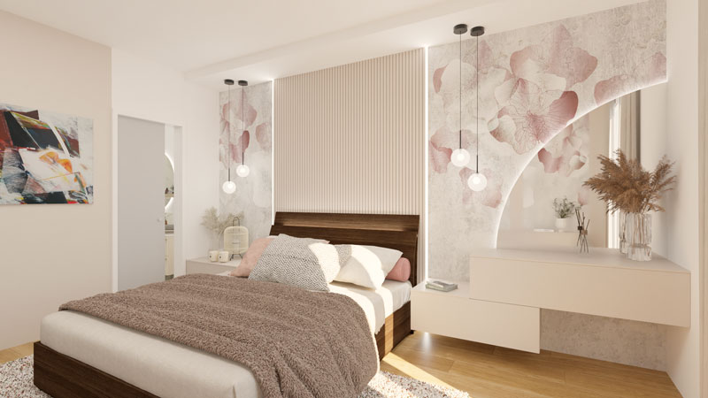 Illuminazione in camera da letto per interior design