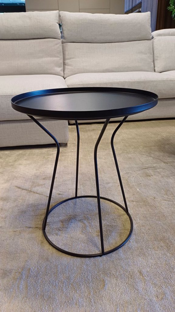 Jago Coffee Table by LeComfort Two Heights in Matte Black Metal