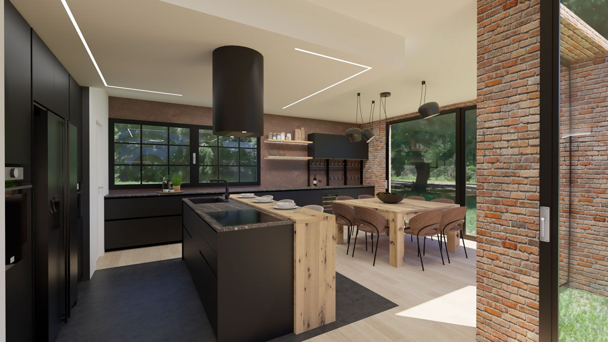 Arredamento industriale per la casa: open space, metallo, legno grezzo e design su misura Casa Evolution
