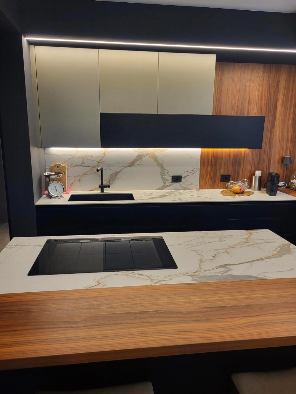 Integrated dining and living space showcasing sophisticated details and modern style.